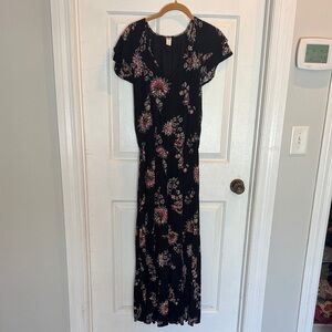 Old Navy Black Floral Maxi Dress